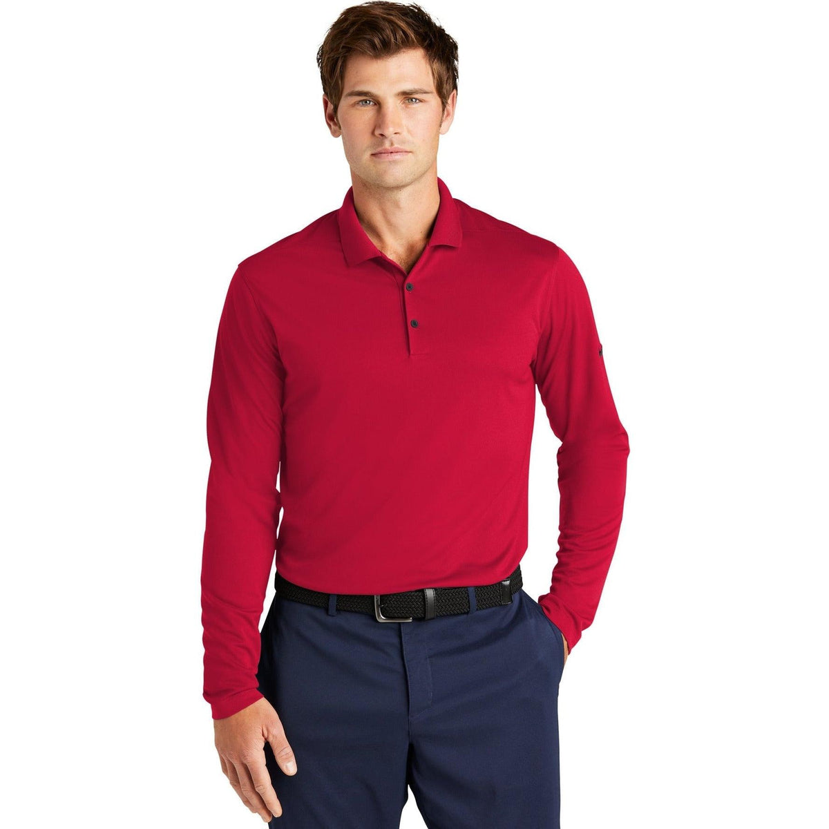 no-logo NIKE Dri-FIT Micro Pique 2.0 Long Sleeve Polo-Regular-NIKE-Thread Logic