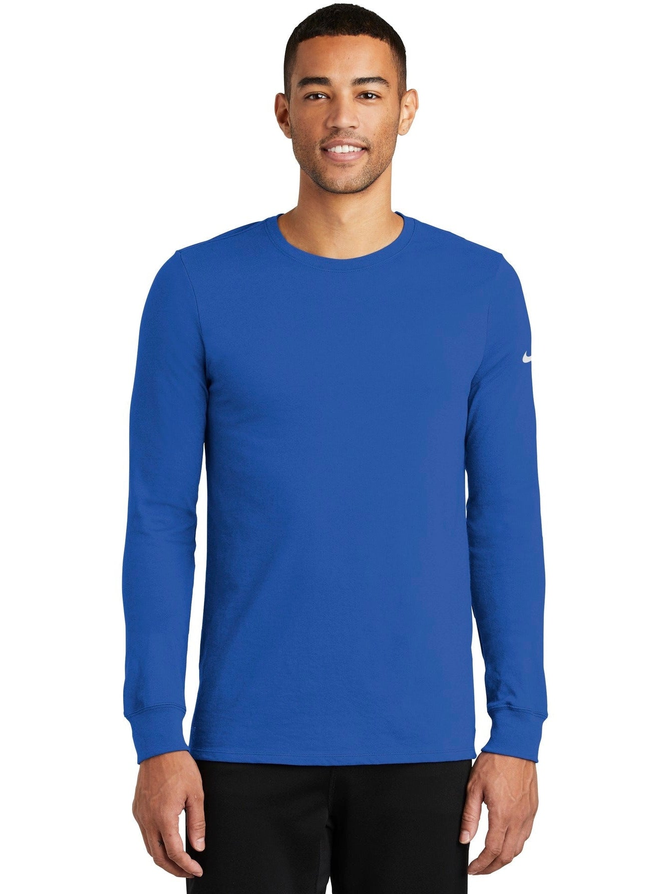 no-logo NIKE Dri-Fit Cotton/Poly Long Sleeve Tee-Regular-NIKE-Thread Logic