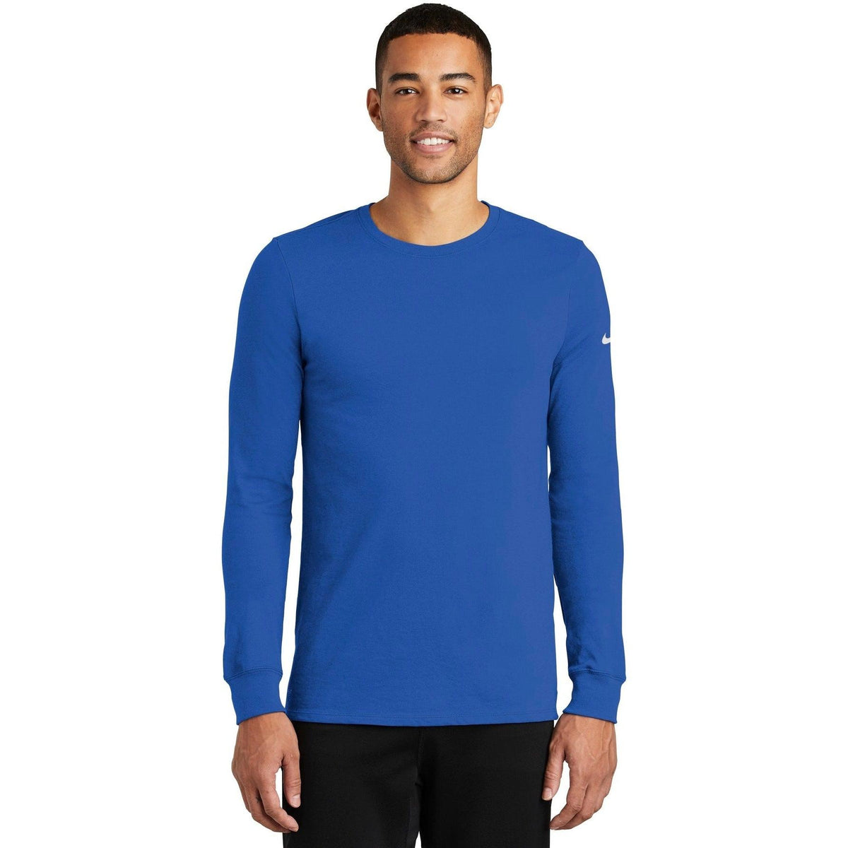 no-logo NIKE Dri-Fit Cotton/Poly Long Sleeve Tee-Regular-NIKE-Thread Logic