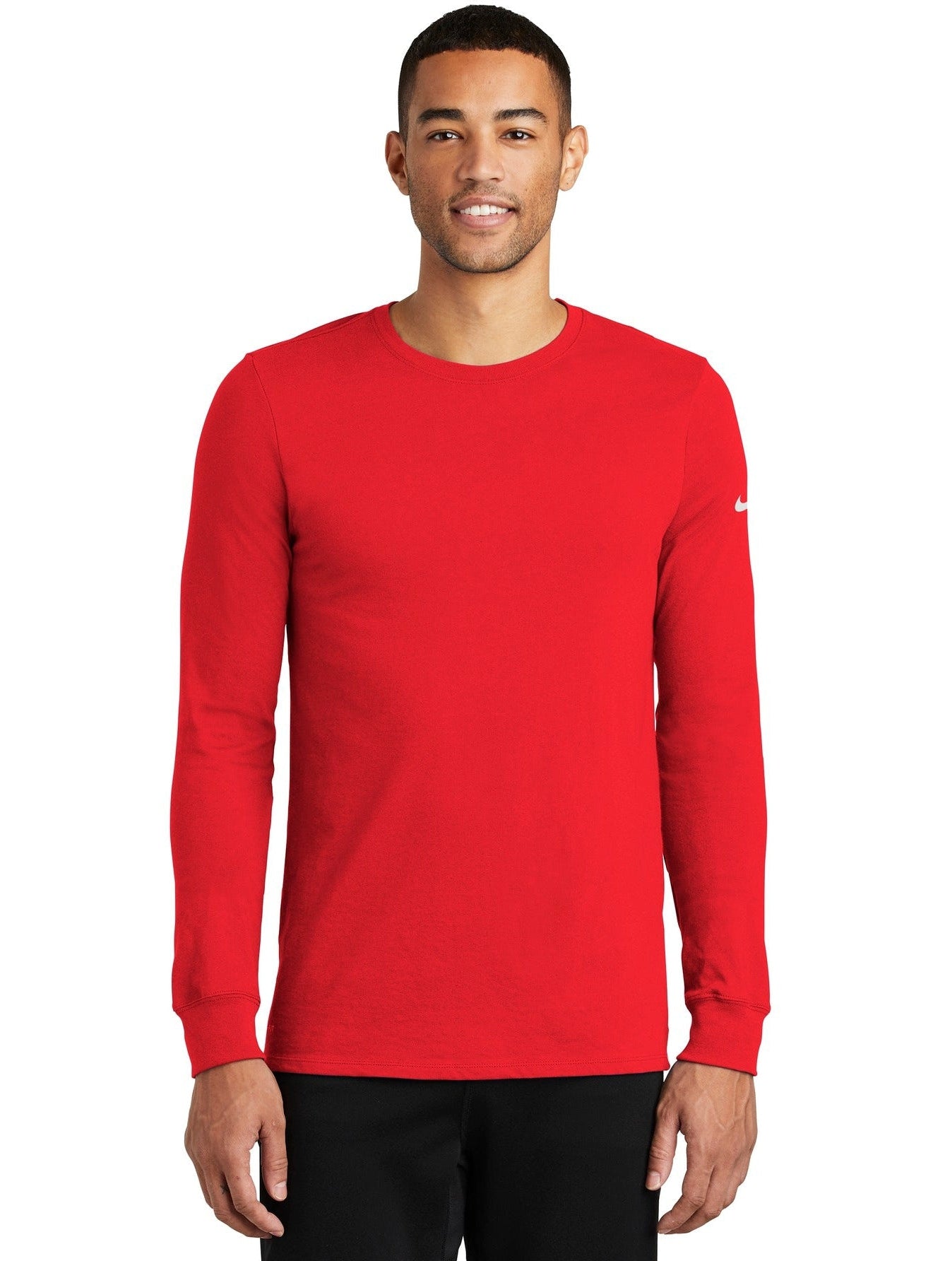 no-logo NIKE Dri-Fit Cotton/Poly Long Sleeve Tee-Regular-NIKE-Thread Logic