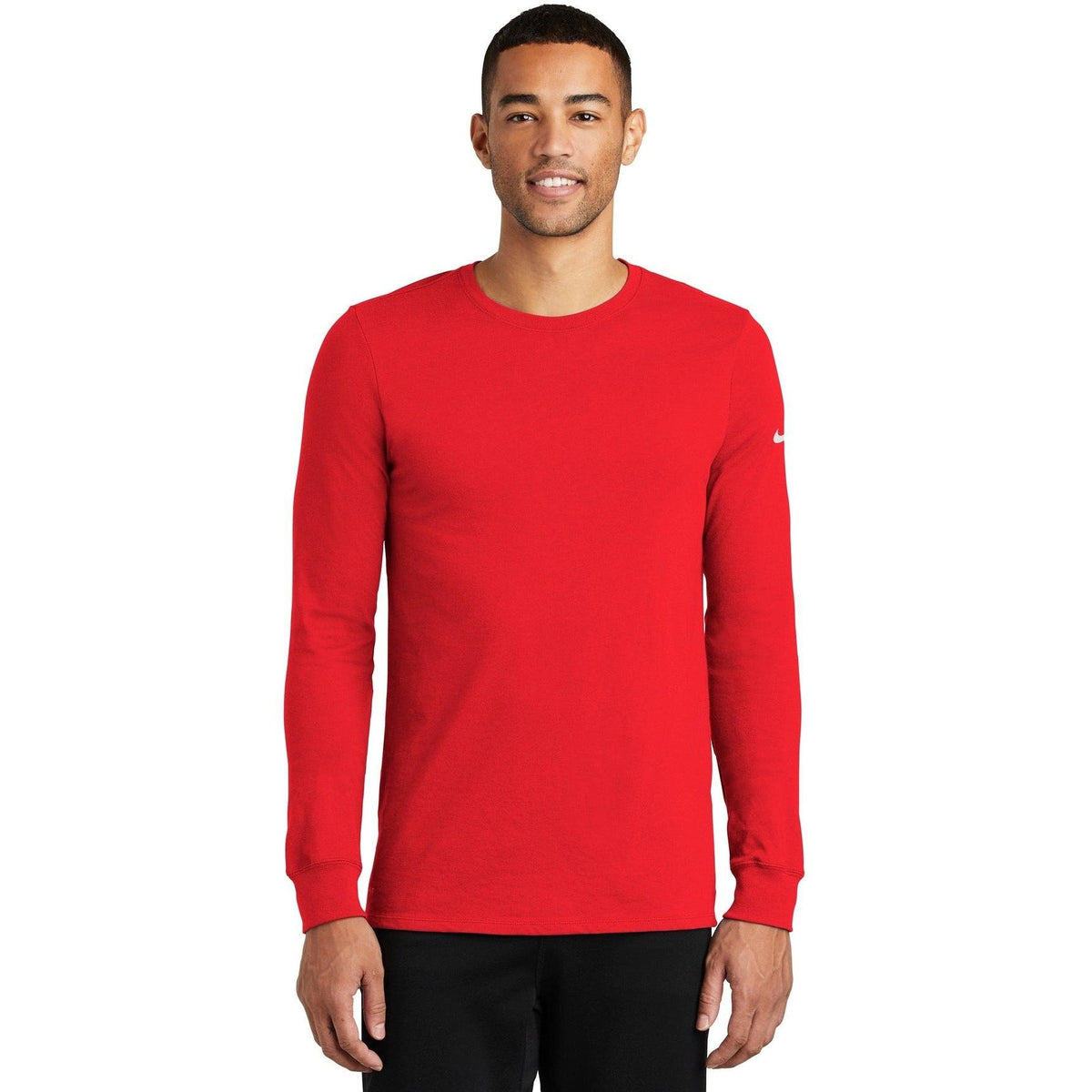 no-logo NIKE Dri-Fit Cotton/Poly Long Sleeve Tee-Regular-NIKE-Thread Logic