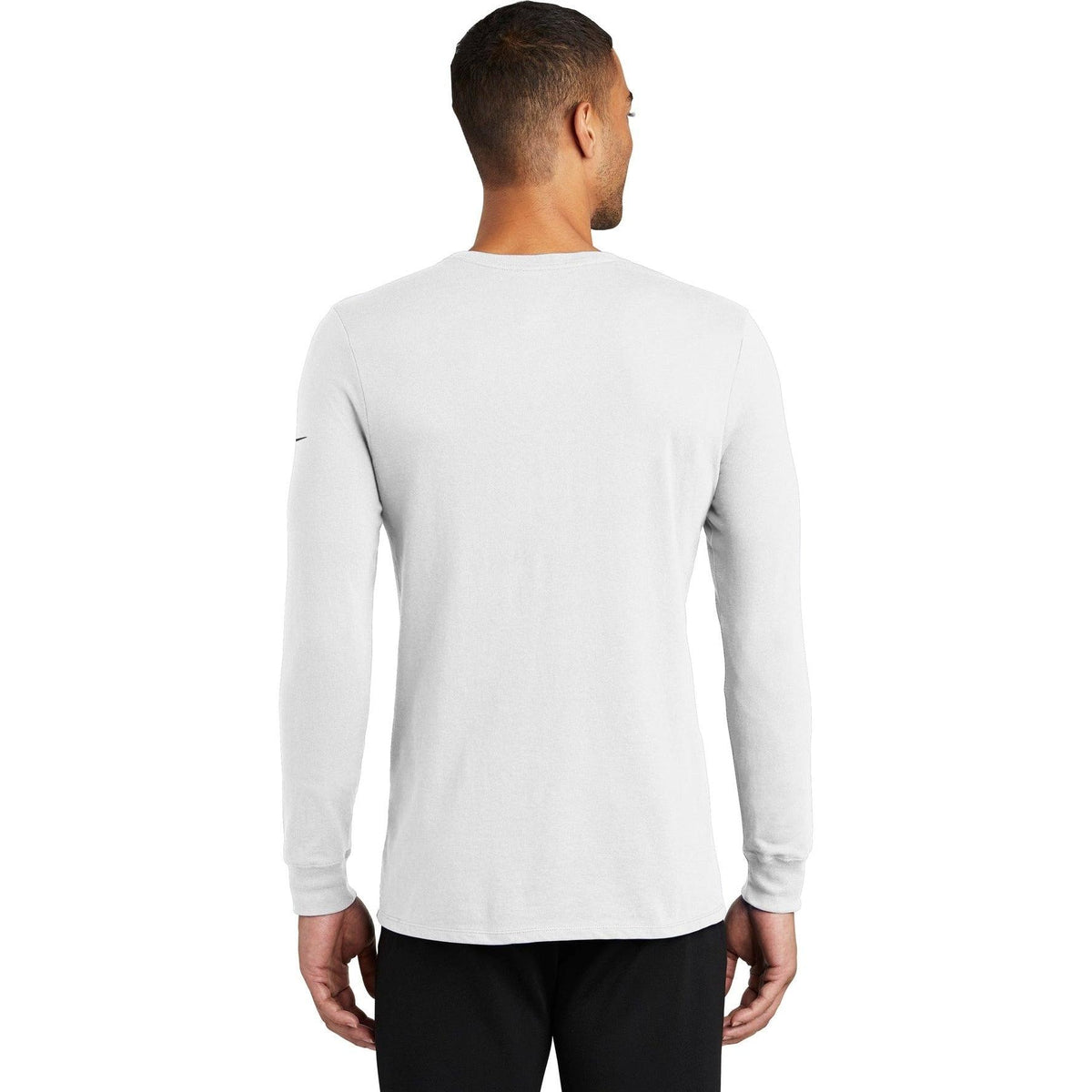 no-logo NIKE Dri-Fit Cotton/Poly Long Sleeve Tee-Regular-NIKE-Thread Logic