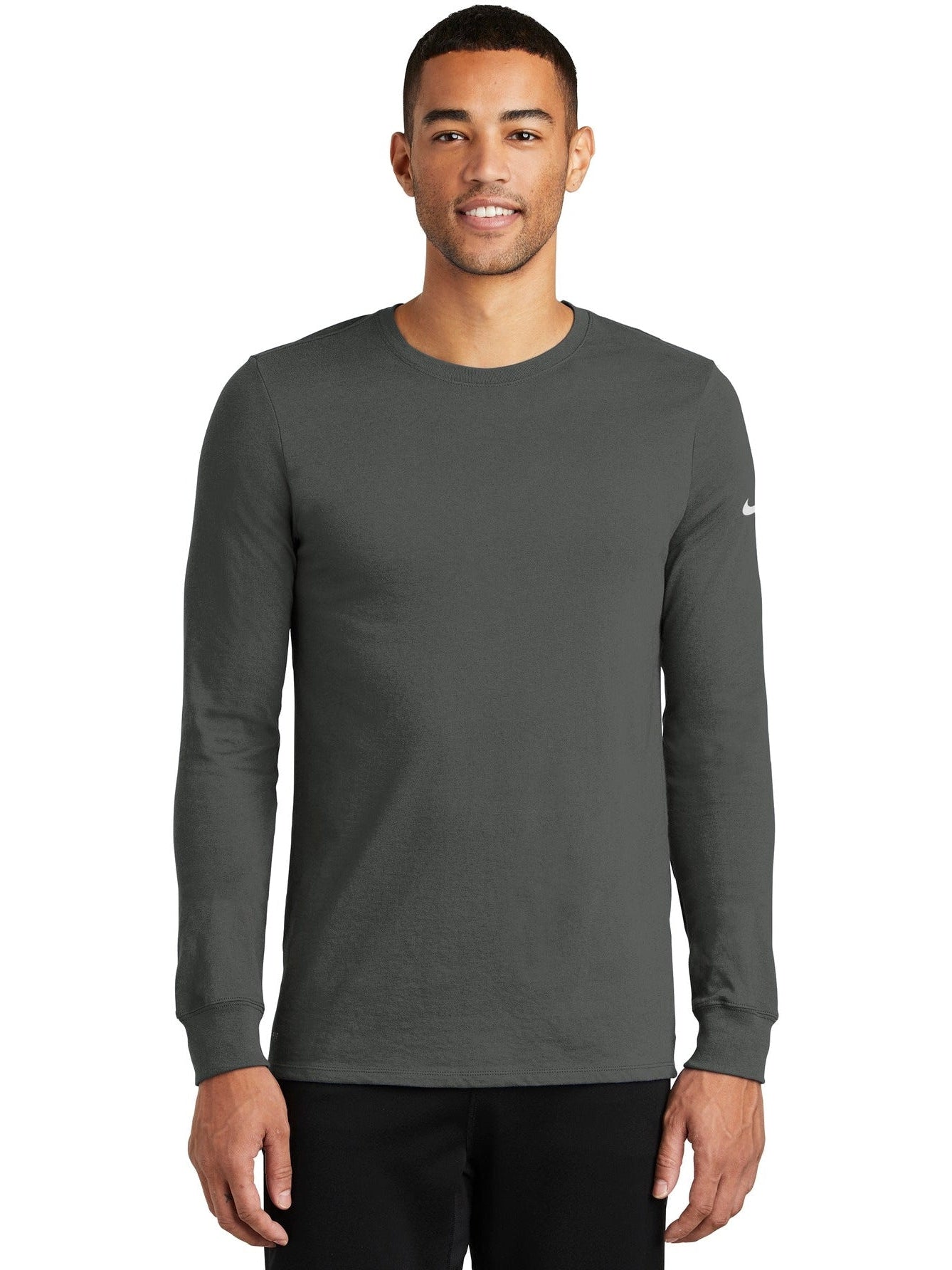no-logo NIKE Dri-Fit Cotton/Poly Long Sleeve Tee-Regular-NIKE-Thread Logic