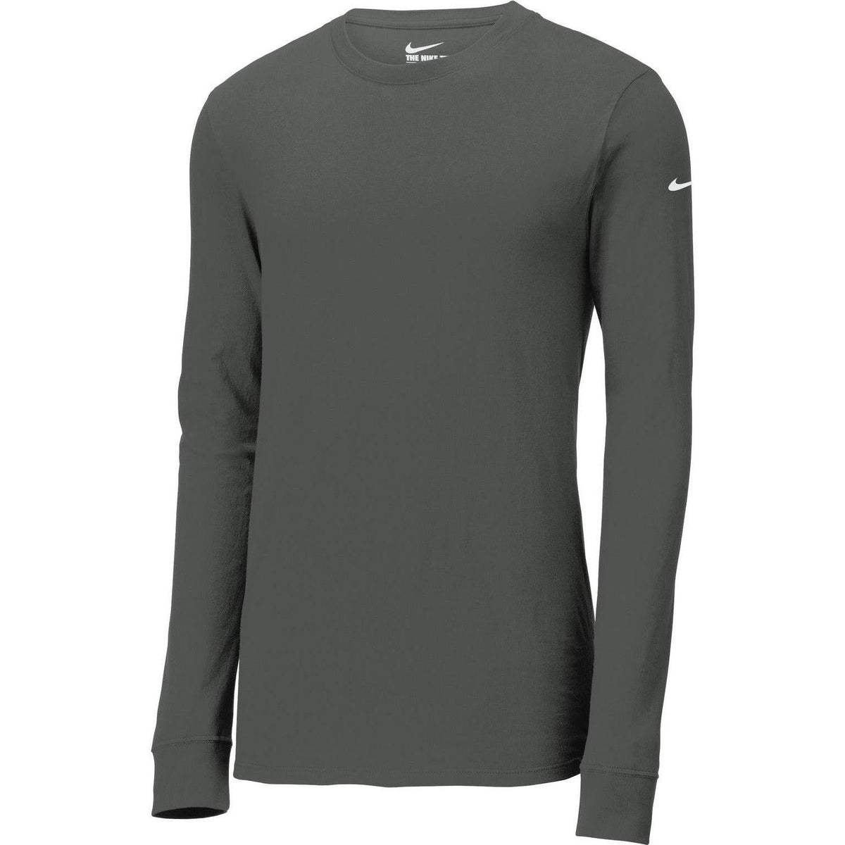 no-logo NIKE Dri-Fit Cotton/Poly Long Sleeve Tee-Regular-NIKE-Anthracite-S-Thread Logic