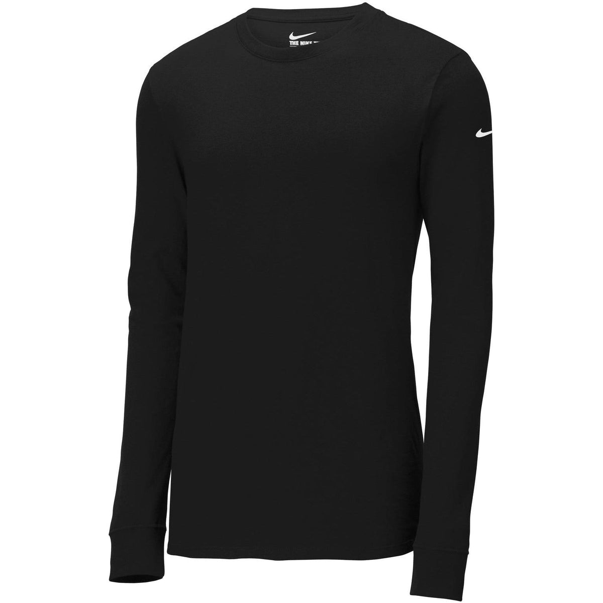 no-logo NIKE Dri-Fit Cotton/Poly Long Sleeve Tee-Regular-NIKE-Black-S-Thread Logic