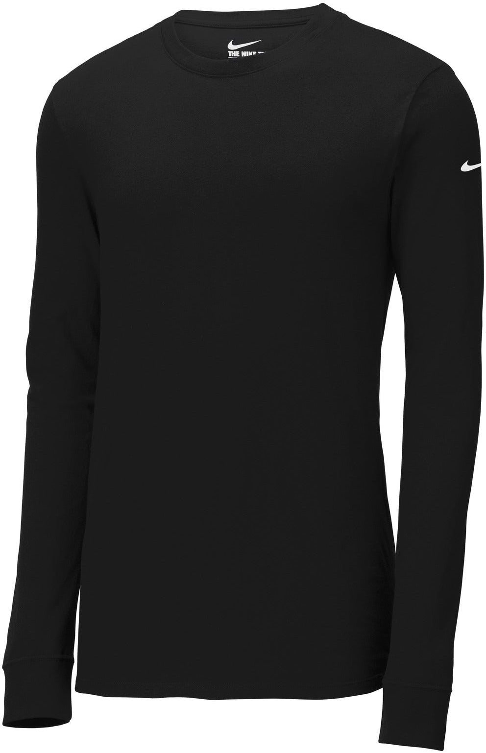 no-logo NIKE Dri-Fit Cotton/Poly Long Sleeve Tee-Regular-NIKE-Black-S-Thread Logic