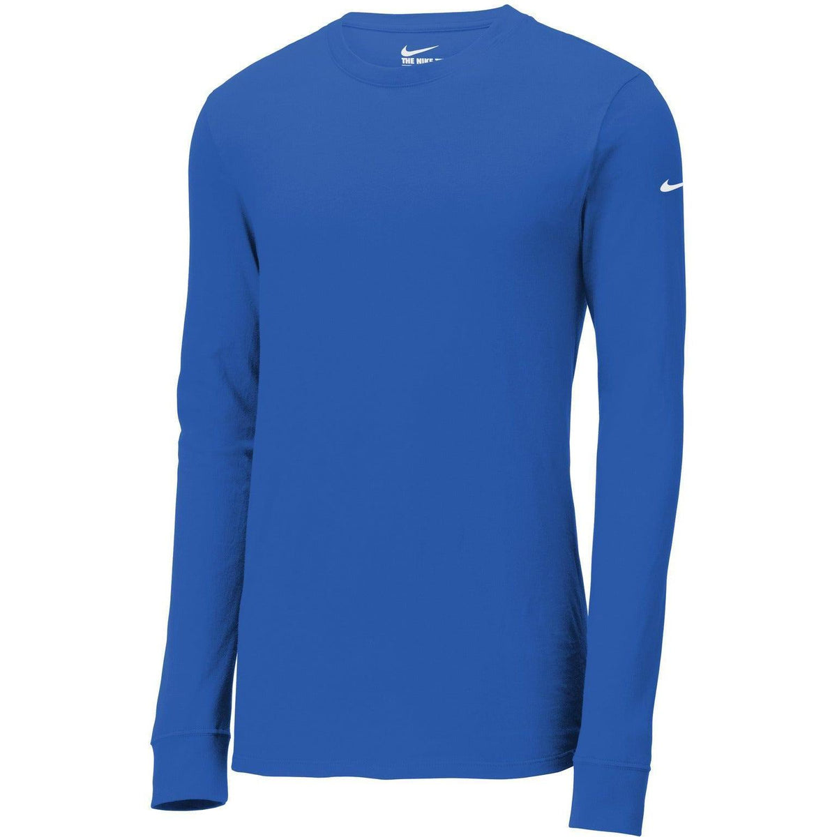 no-logo NIKE Dri-Fit Cotton/Poly Long Sleeve Tee-Regular-NIKE-Rush Blue-S-Thread Logic