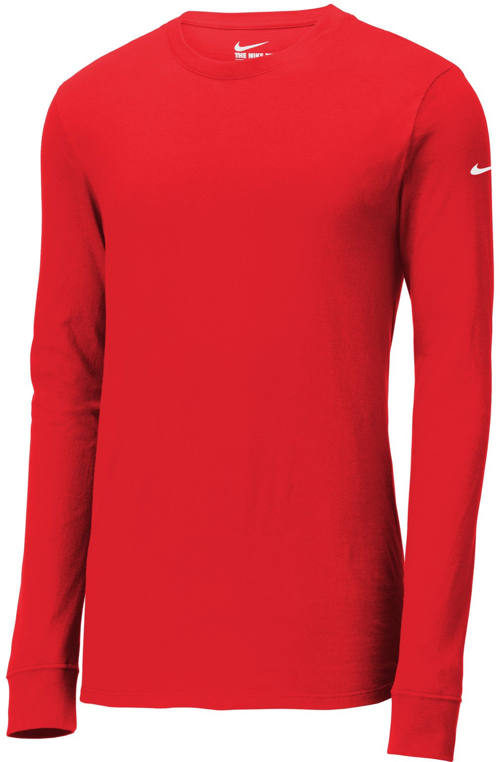 no-logo NIKE Dri-Fit Cotton/Poly Long Sleeve Tee-Regular-NIKE-University Red-S-Thread Logic