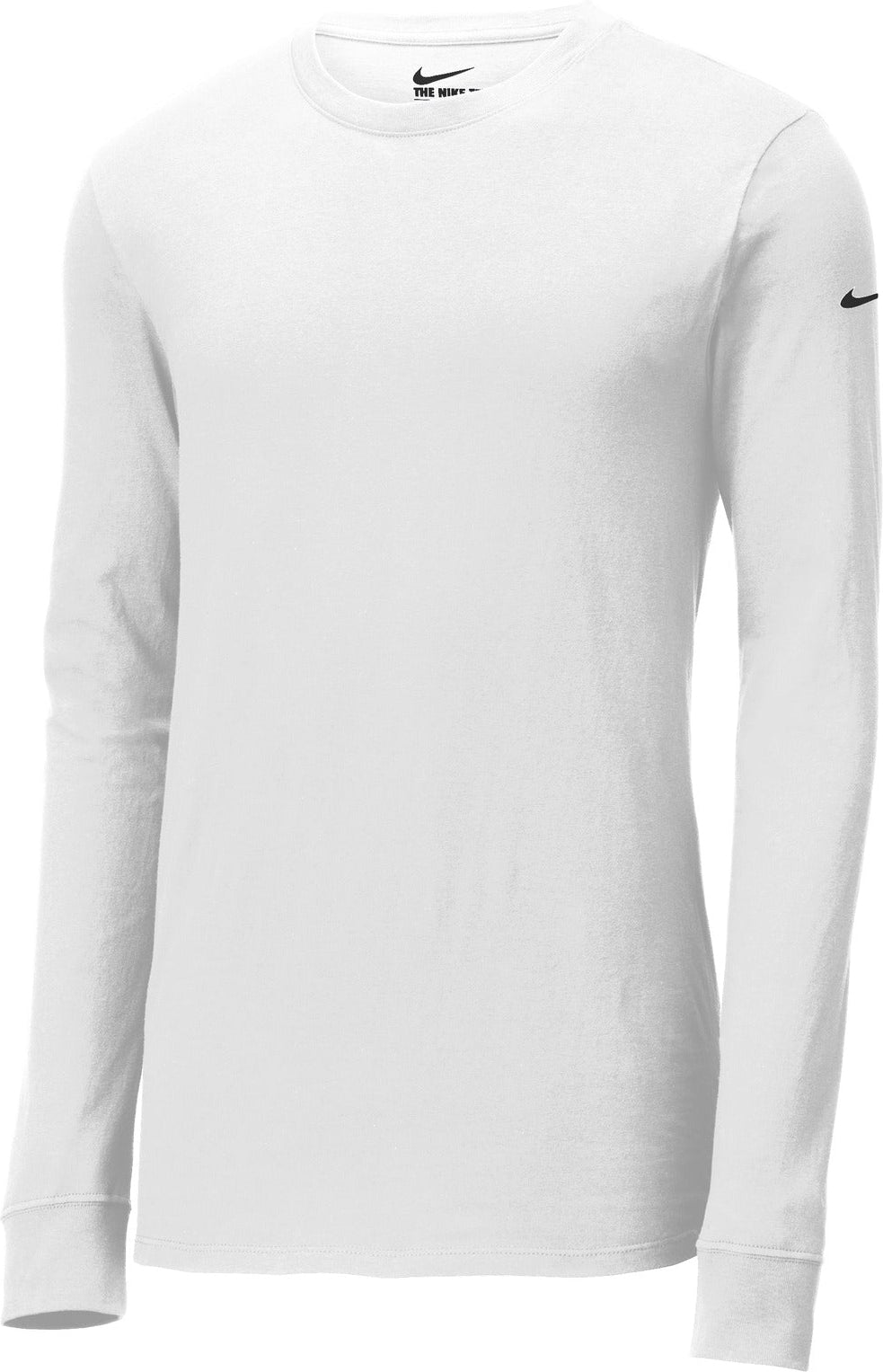 no-logo NIKE Dri-Fit Cotton/Poly Long Sleeve Tee-Regular-NIKE-White-S-Thread Logic
