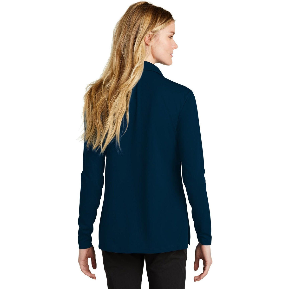 no-logo NIKE Ladies Dri-FIT Micro Pique 2.0 Long Sleeve Polo-Regular-NIKE-Thread Logic
