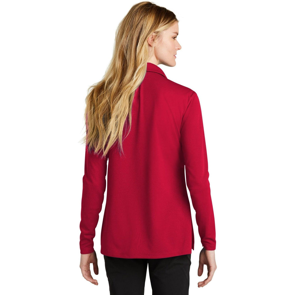 no-logo NIKE Ladies Dri-FIT Micro Pique 2.0 Long Sleeve Polo-Regular-NIKE-Thread Logic