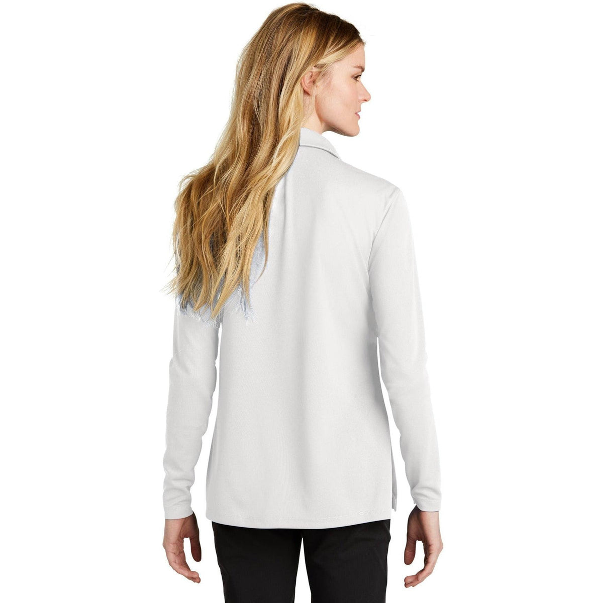 no-logo NIKE Ladies Dri-FIT Micro Pique 2.0 Long Sleeve Polo-Regular-NIKE-Thread Logic