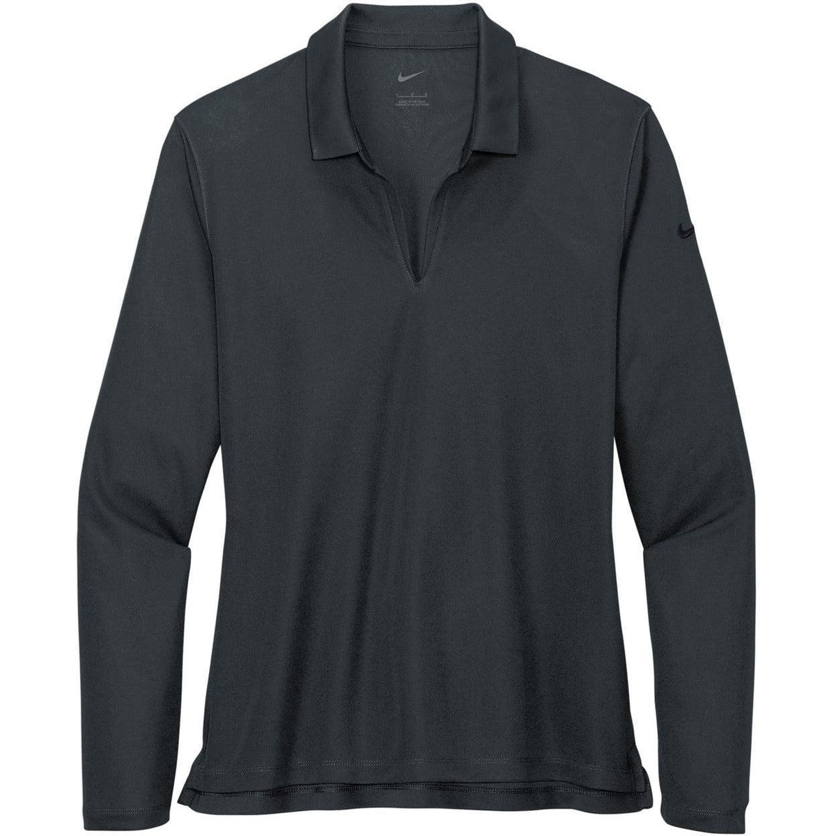 no-logo NIKE Ladies Dri-FIT Micro Pique 2.0 Long Sleeve Polo