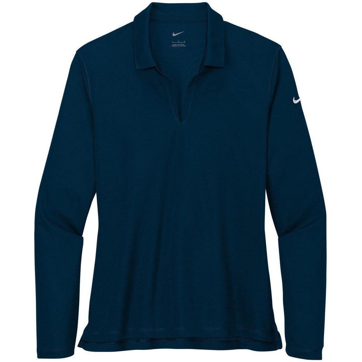 no-logo NIKE Ladies Dri-FIT Micro Pique 2.0 Long Sleeve Polo