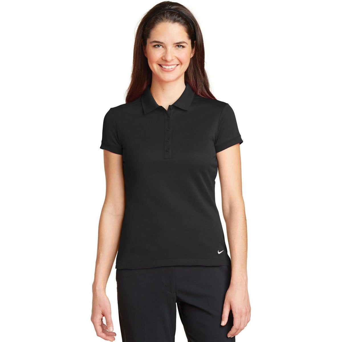 no-logo NIKE Women's Dri-FIT Solid Icon Pique Modern Fit Polo-Regular-Nike-Thread Logic