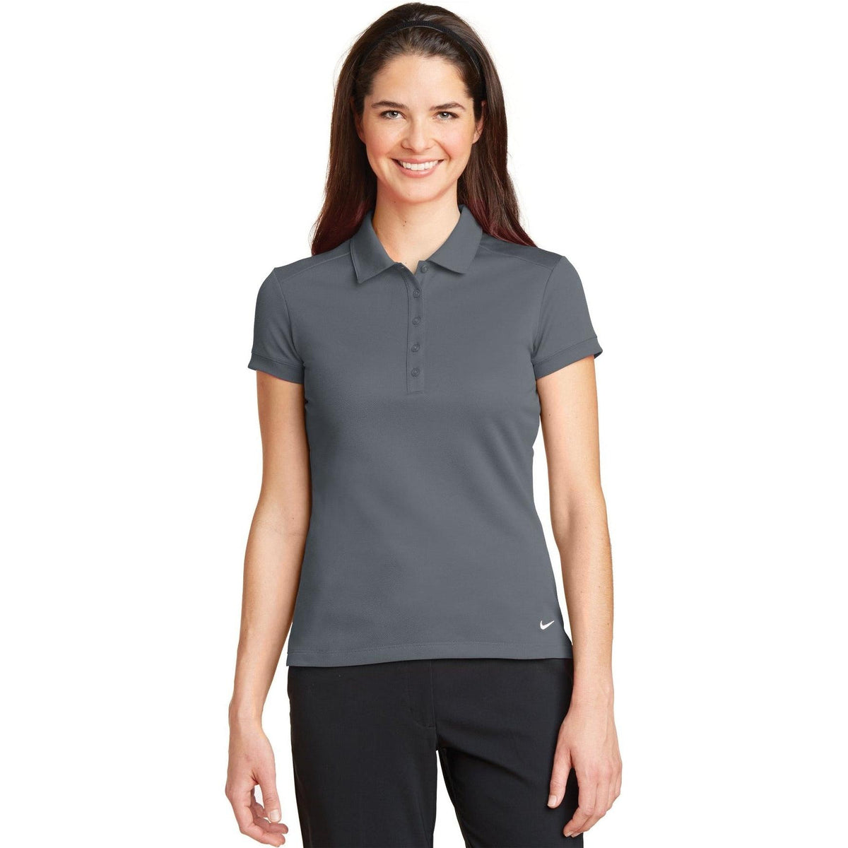 no-logo NIKE Women's Dri-FIT Solid Icon Pique Modern Fit Polo-Regular-Nike-Thread Logic