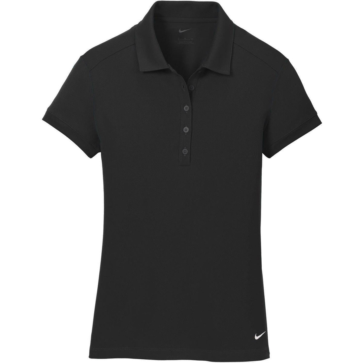 no-logo NIKE Women's Dri-FIT Solid Icon Pique Modern Fit Polo-Regular-Nike-Black-S-Thread Logic