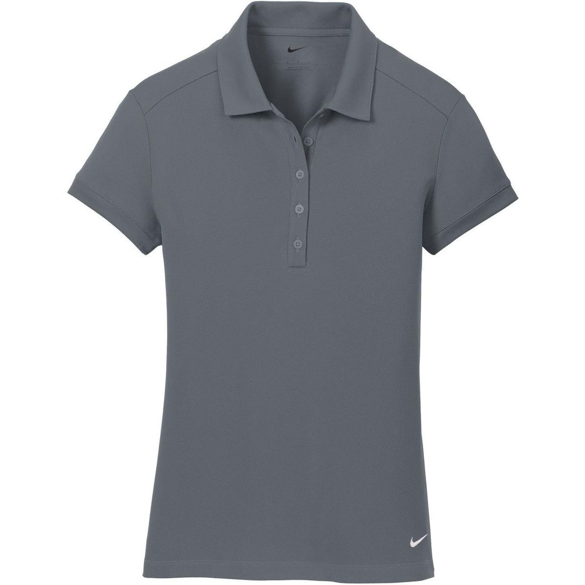 no-logo NIKE Women's Dri-FIT Solid Icon Pique Modern Fit Polo-Regular-Nike-Dark Grey-S-Thread Logic
