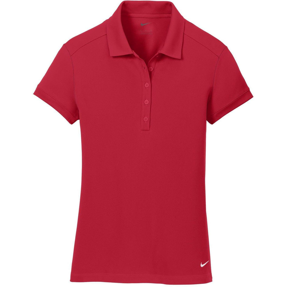 no-logo NIKE Women's Dri-FIT Solid Icon Pique Modern Fit Polo-Regular-Nike-Gym Red-S-Thread Logic