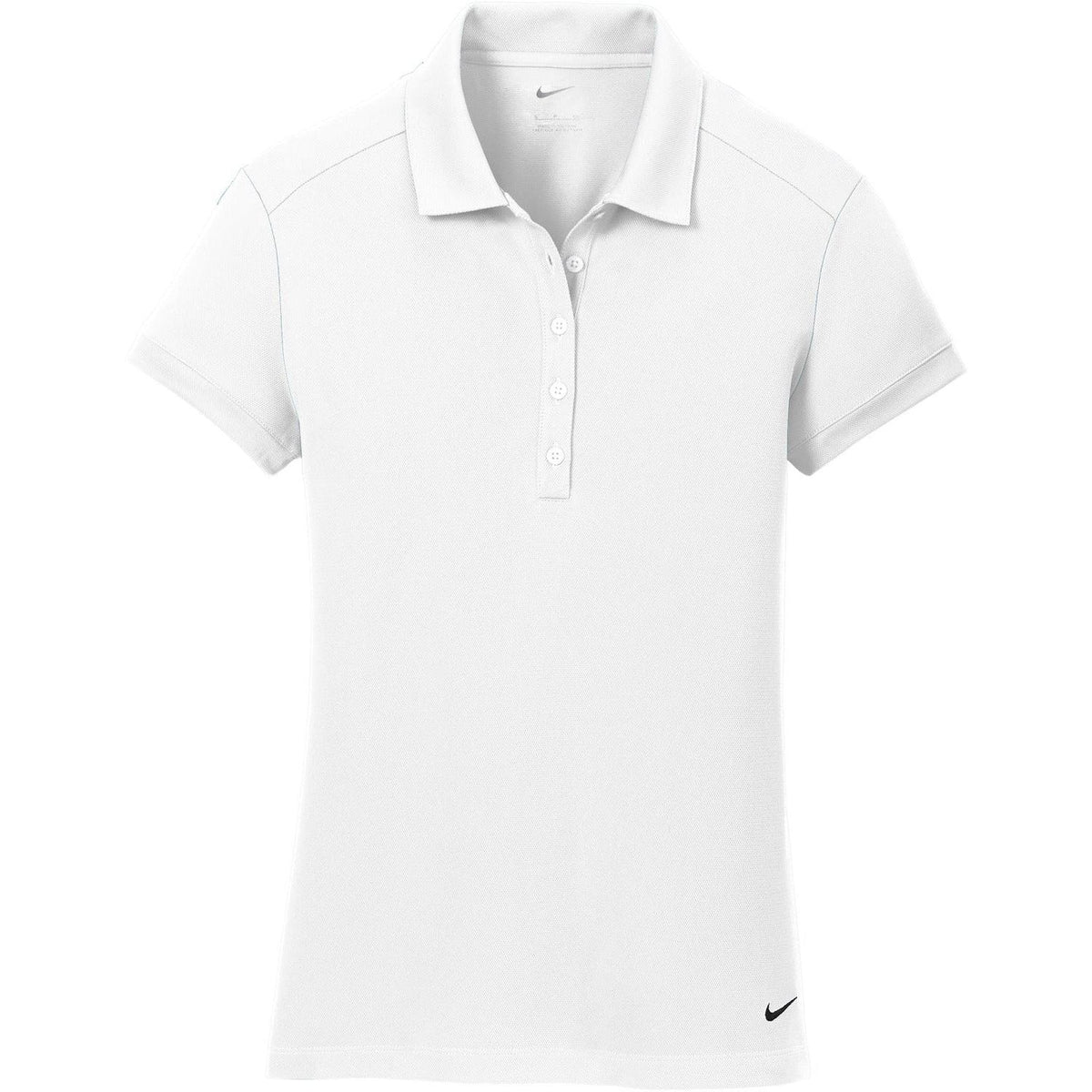 no-logo NIKE Women's Dri-FIT Solid Icon Pique Modern Fit Polo-Regular-Nike-White-S-Thread Logic