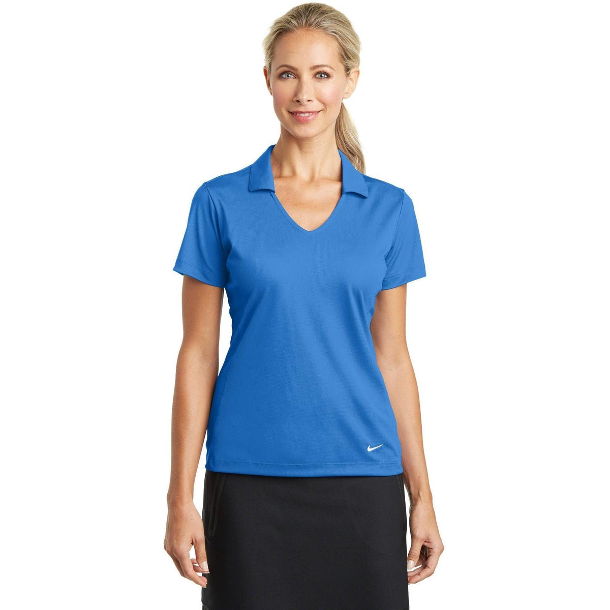 no-logo NIKE Women's Dri-FIT Vertical Mesh Polo-Regular-Nike-Thread Logic