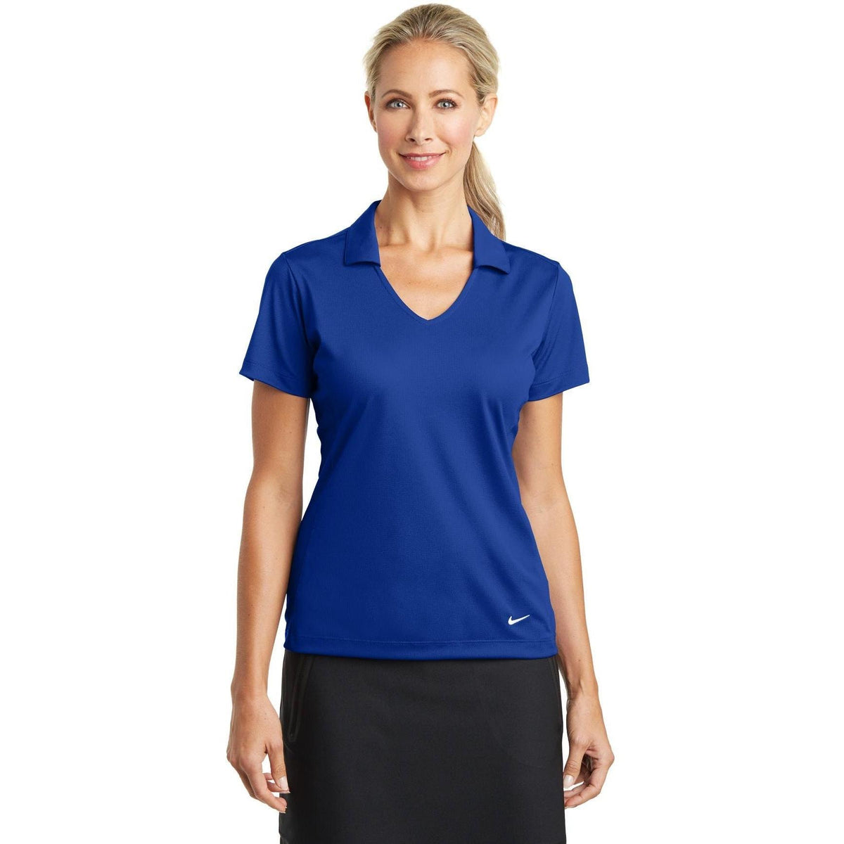 no-logo NIKE Women's Dri-FIT Vertical Mesh Polo-Regular-Nike-Thread Logic