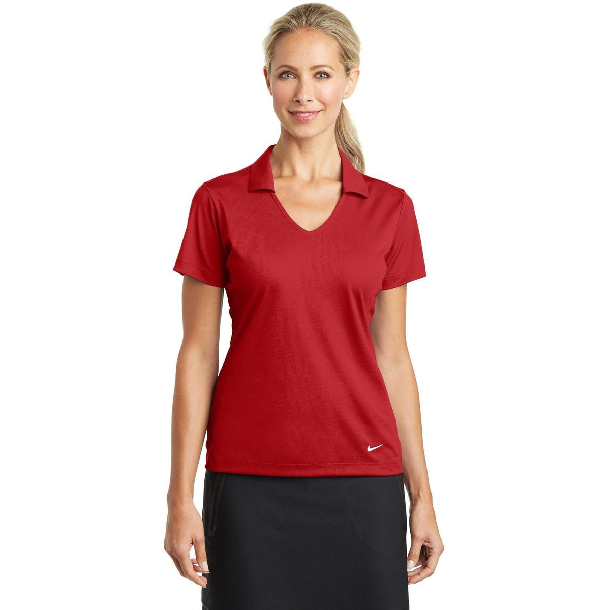 no-logo NIKE Women's Dri-FIT Vertical Mesh Polo-Regular-Nike-Thread Logic
