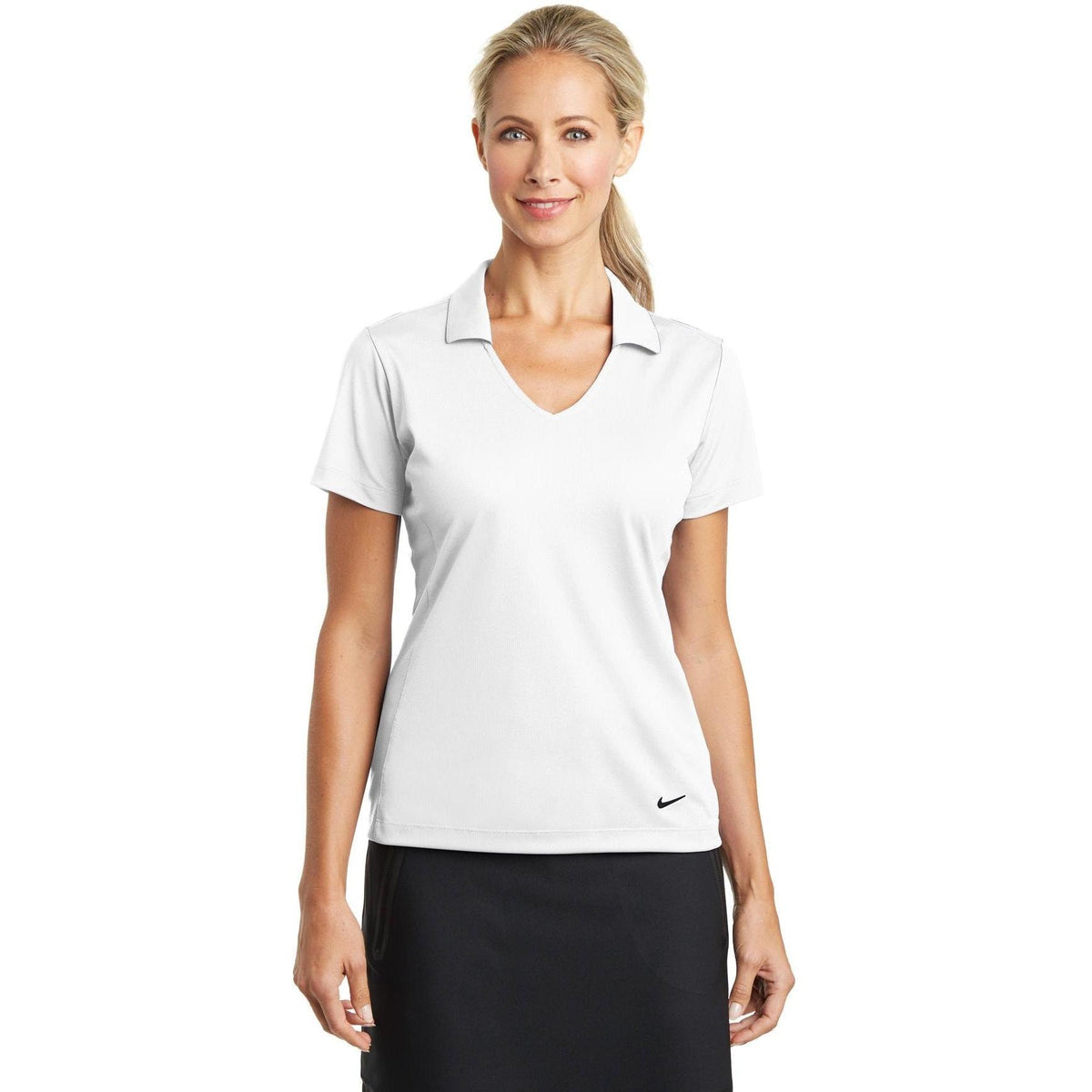 no-logo NIKE Women's Dri-FIT Vertical Mesh Polo-Regular-Nike-Thread Logic