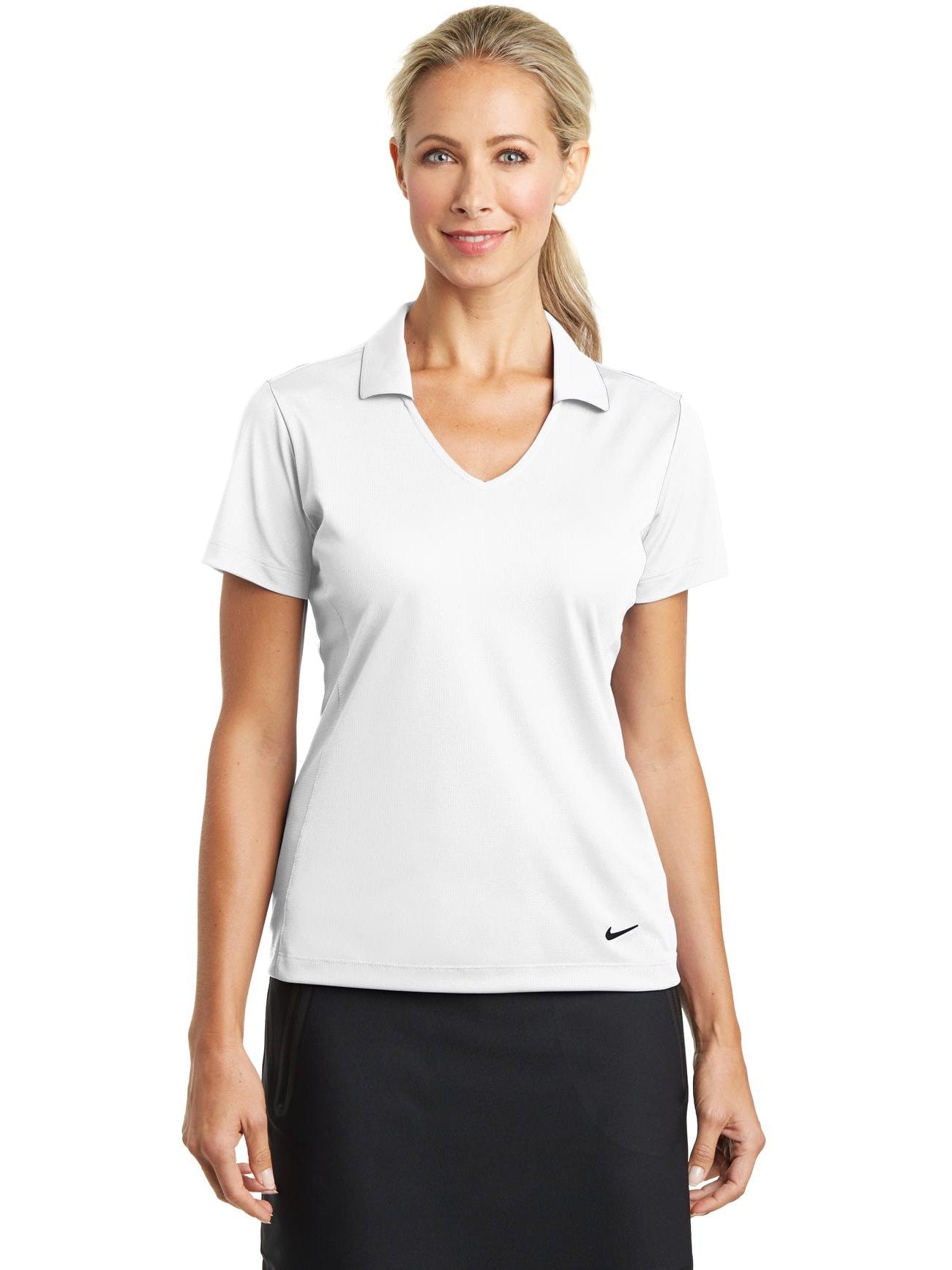 no-logo NIKE Ladies Dri-FIT Vertical Mesh Polo-Active-NIKE-Thread Logic