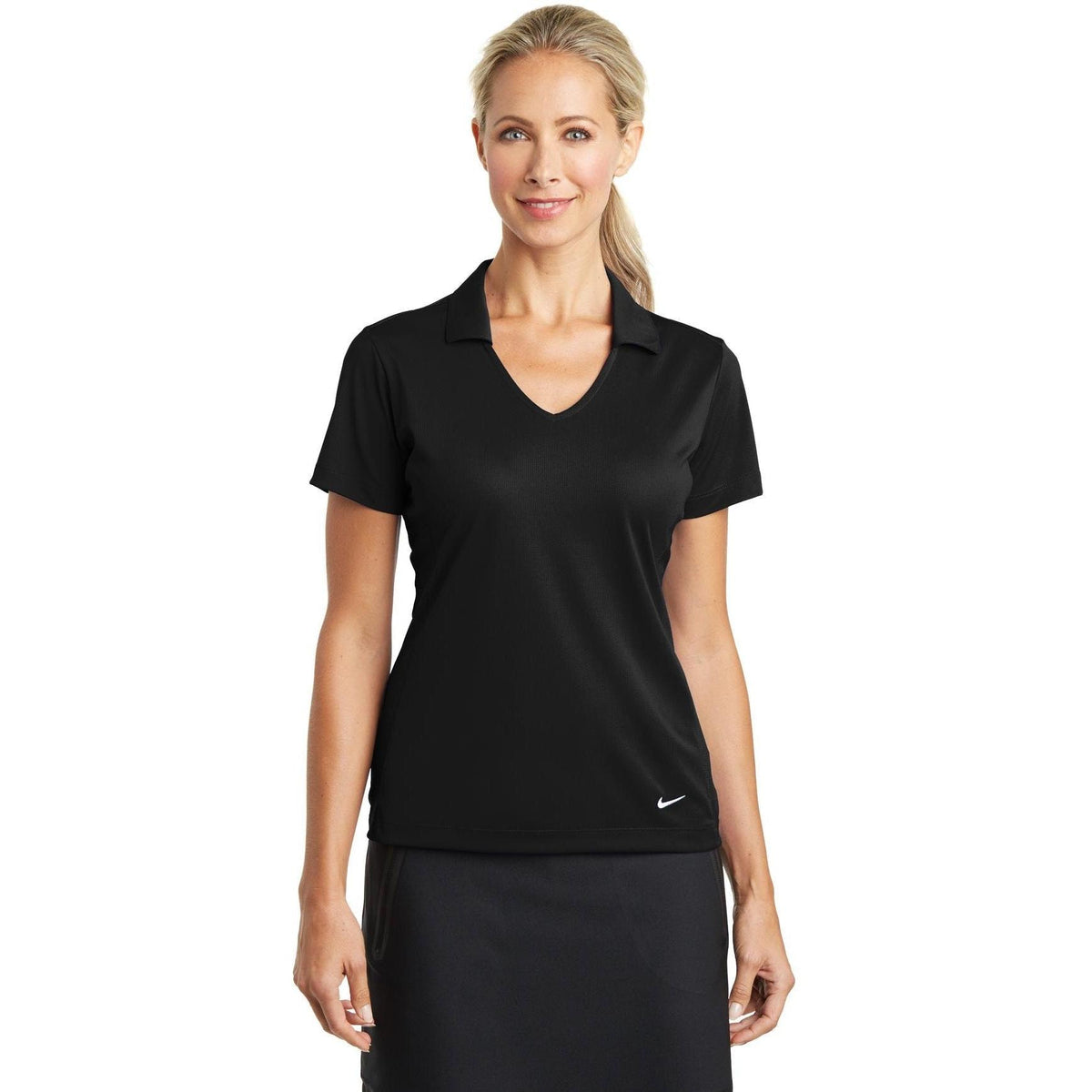 no-logo NIKE Women's Dri-FIT Vertical Mesh Polo-Regular-Nike-Thread Logic