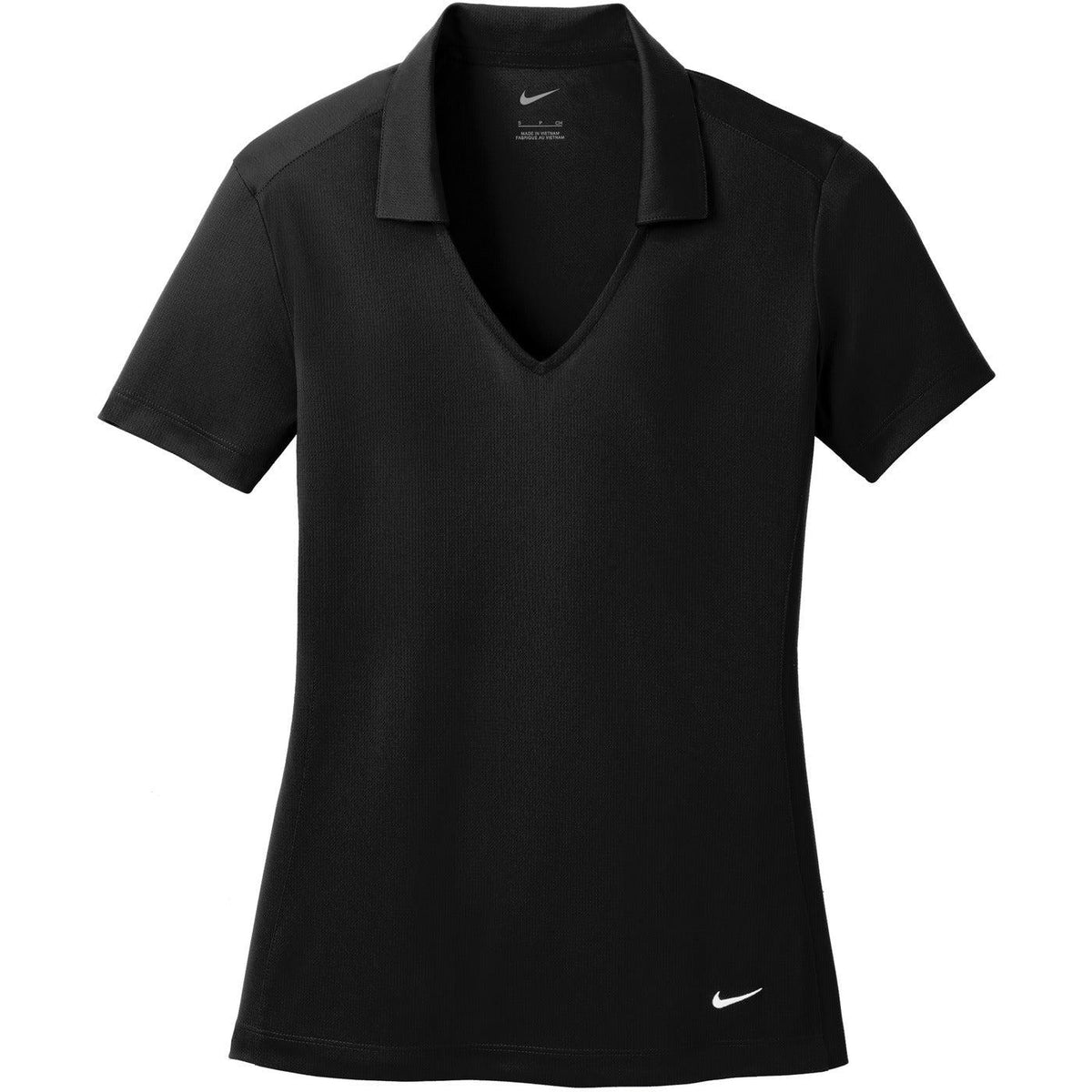 no-logo NIKE Women's Dri-FIT Vertical Mesh Polo-Regular-Nike-Black-S-Thread Logic