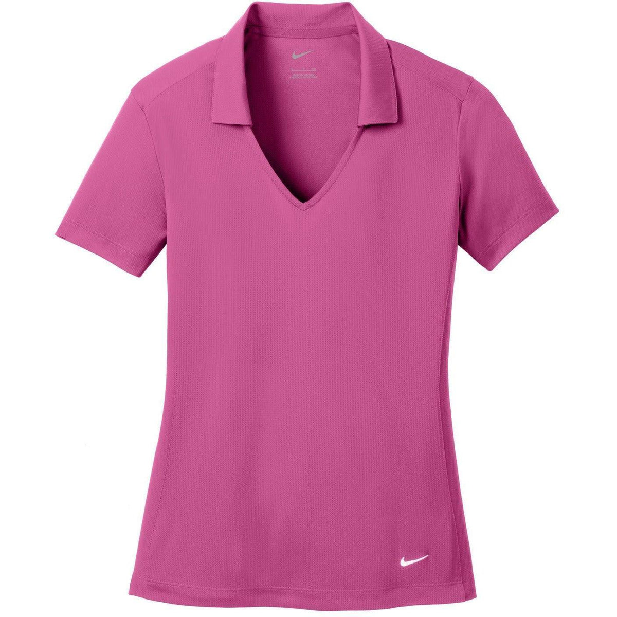no-logo NIKE Women's Dri-FIT Vertical Mesh Polo-Regular-Nike-Pink Fire-S-Thread Logic