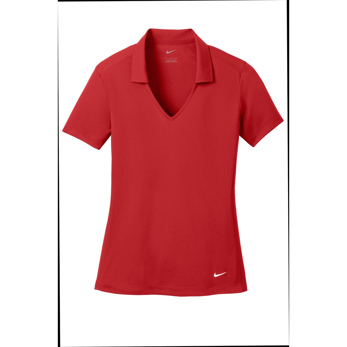 no-logo NIKE Women's Dri-FIT Vertical Mesh Polo-Regular-Nike-University Red-S-Thread Logic