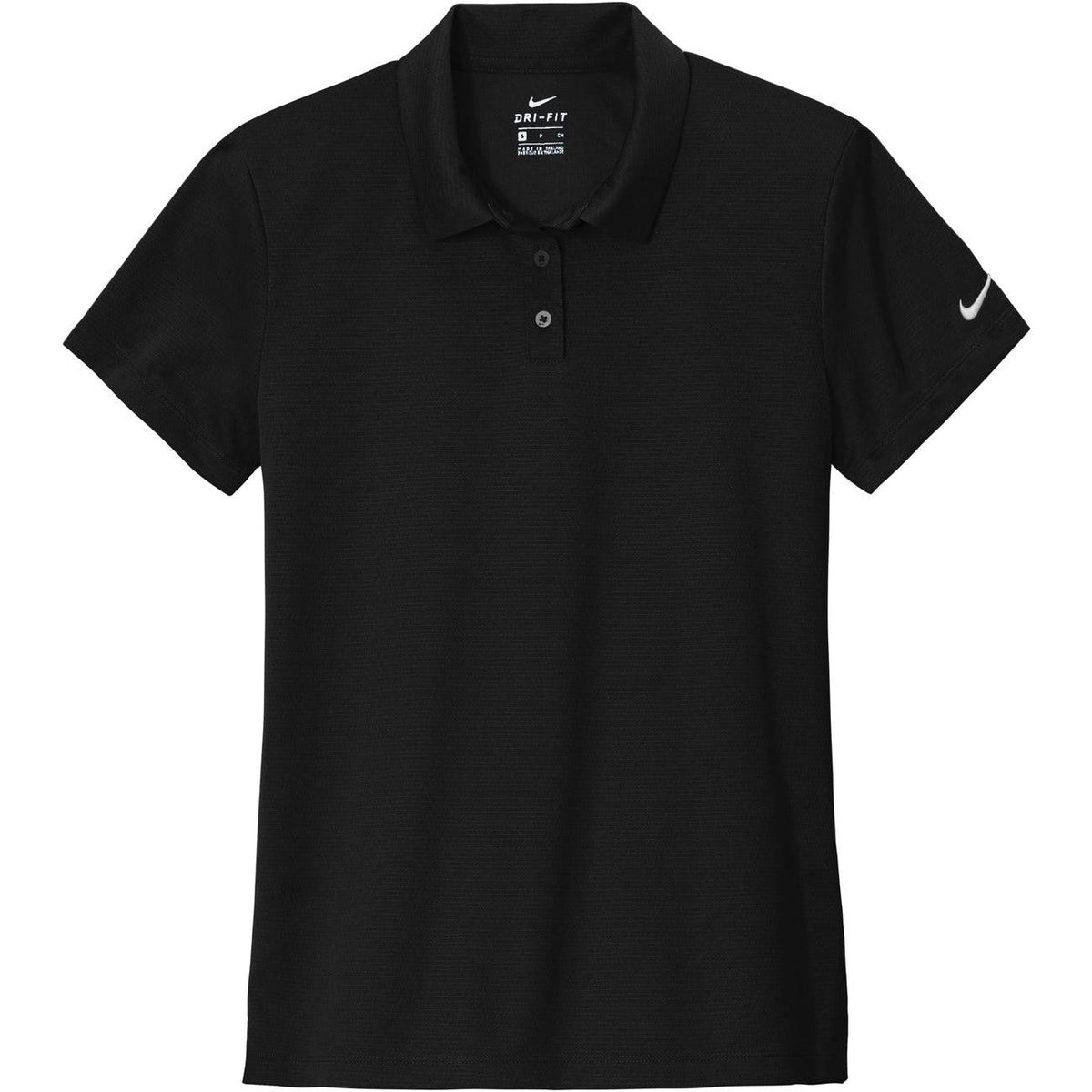 no-logo NIKE Women's Dry Essential Solid Polo-Regular-Nike-Black-S-Thread Logic