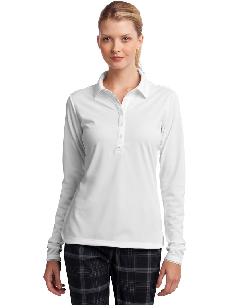 no-logo NIKE Ladies Long Sleeve Dri-FIT Stretch Tech Polo-Regular-NIKE-Thread Logic