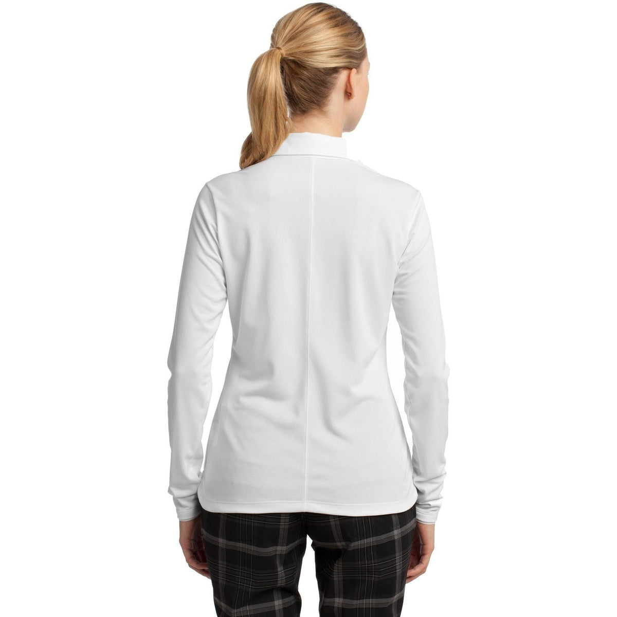 no-logo NIKE Women's Long Sleeve Dri-FIT Stretch Tech Polo-Polos-Nike-Thread Logic