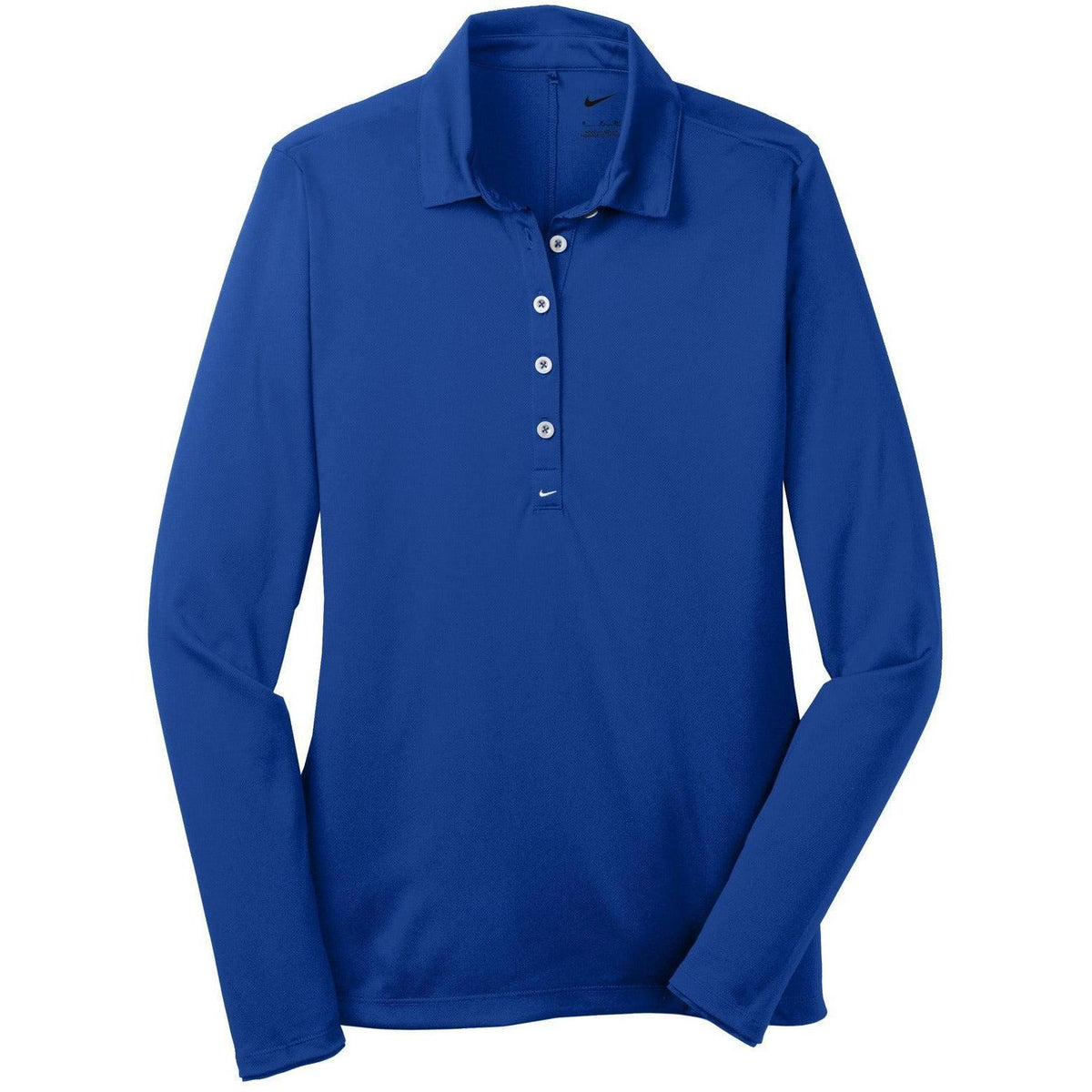 no-logo NIKE Women's Long Sleeve Dri-FIT Stretch Tech Polo-Polos-Nike-Blue Sapphire-S-Thread Logic