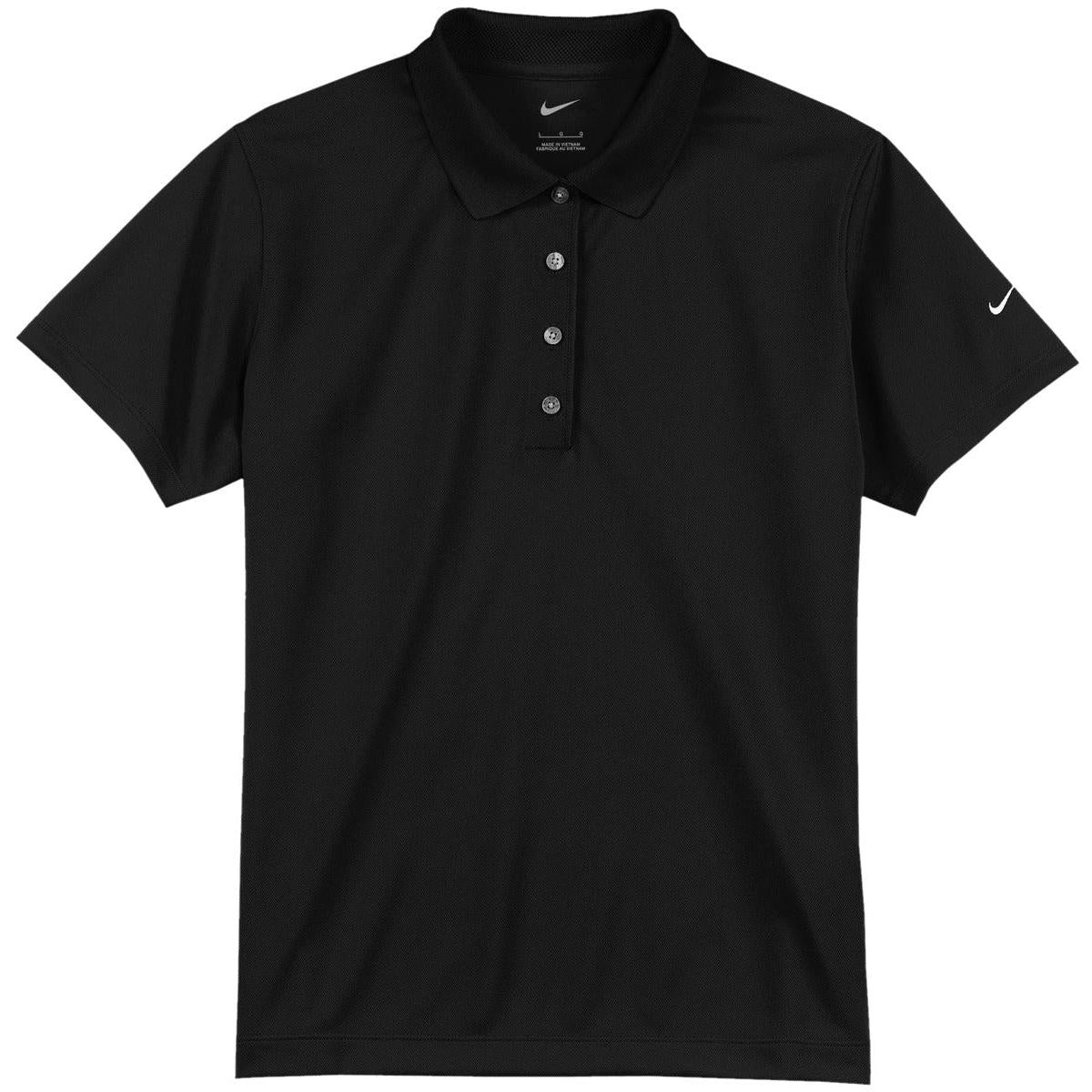 no-logo NIKE Women's Tech Basic Dri-FIT Polo-Regular-Nike-Black-S-Thread Logic