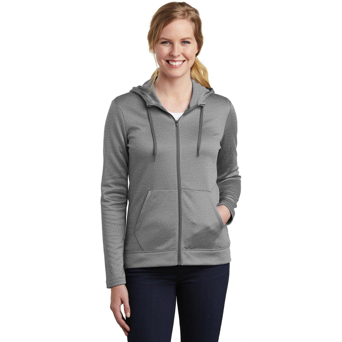no-logo NIKE Women's Therma-FIT Full-Zip Fleece Hoodie-Full Zips-Nike-Thread Logic