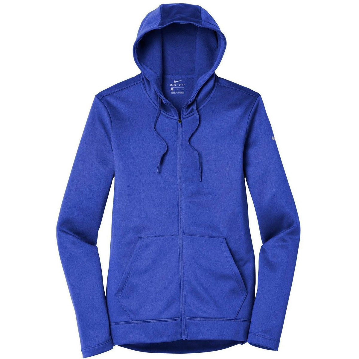 no-logo NIKE Women's Therma-FIT Full-Zip Fleece Hoodie-Full Zips-Nike-Game Royal-S-Thread Logic