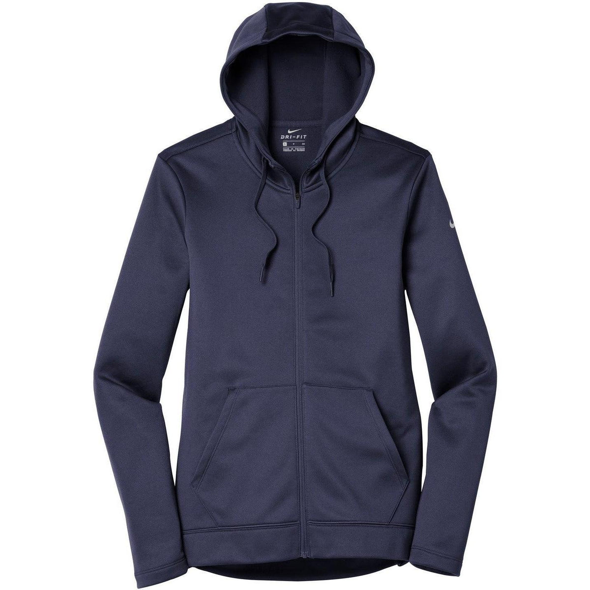 no-logo NIKE Women's Therma-FIT Full-Zip Fleece Hoodie-Full Zips-Nike-Midnight Navy-S-Thread Logic