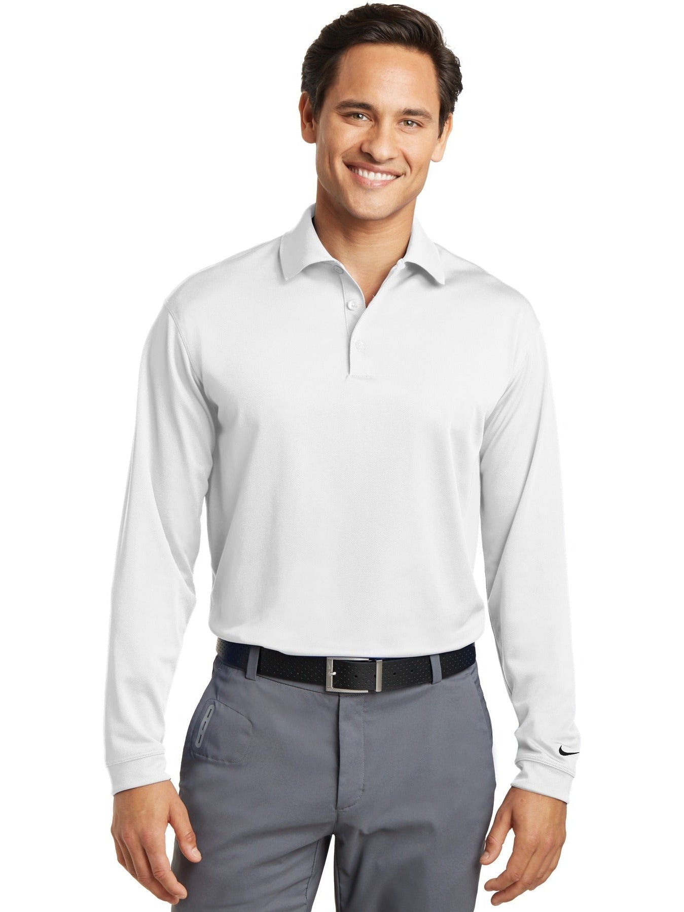no-logo NIKE Long Sleeve Dri-FIT Stretch Tech Polo-Regular-NIKE-Thread Logic