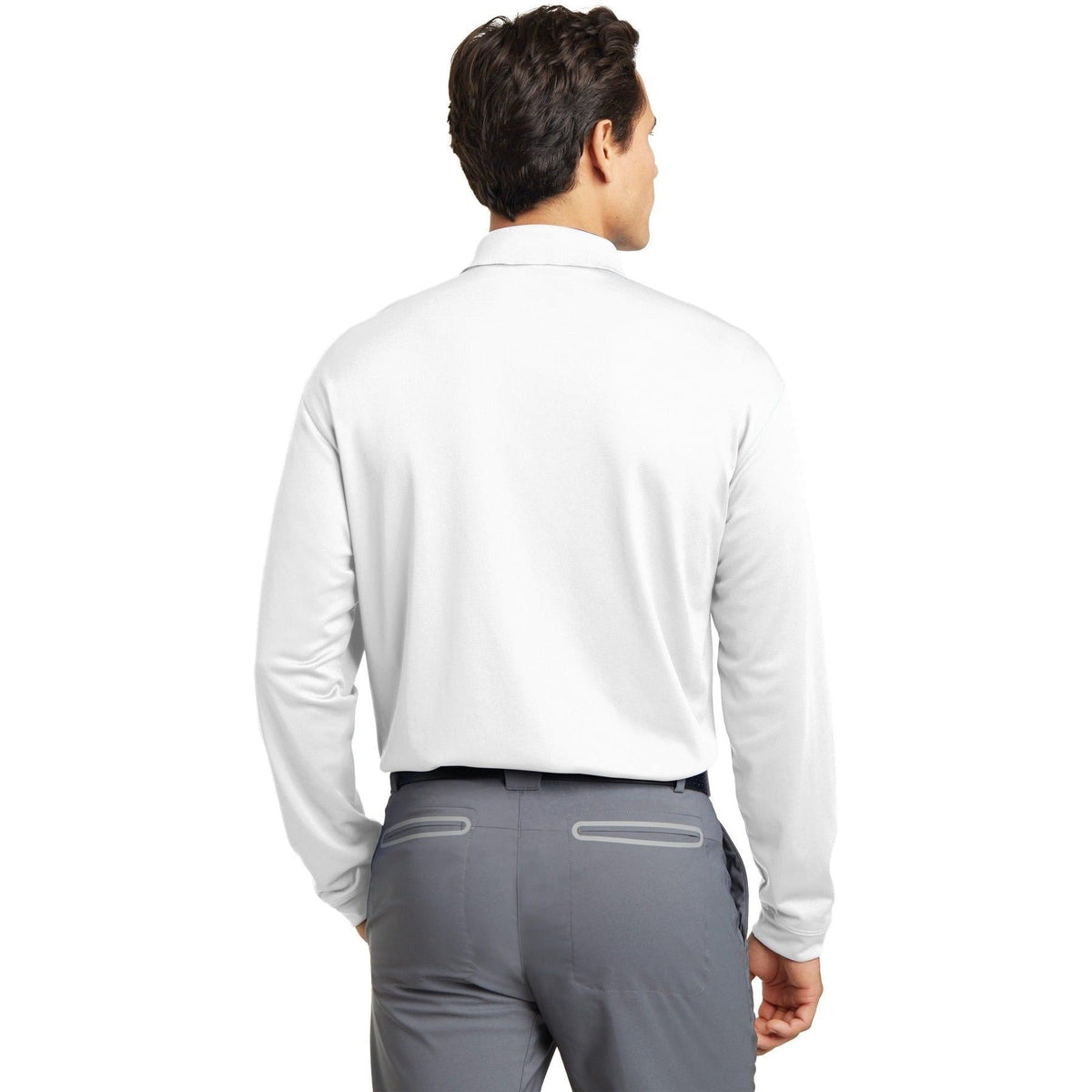 no-logo NIKE Long Sleeve Dri-FIT Stretch Tech Polo-Polos-Nike-Thread Logic