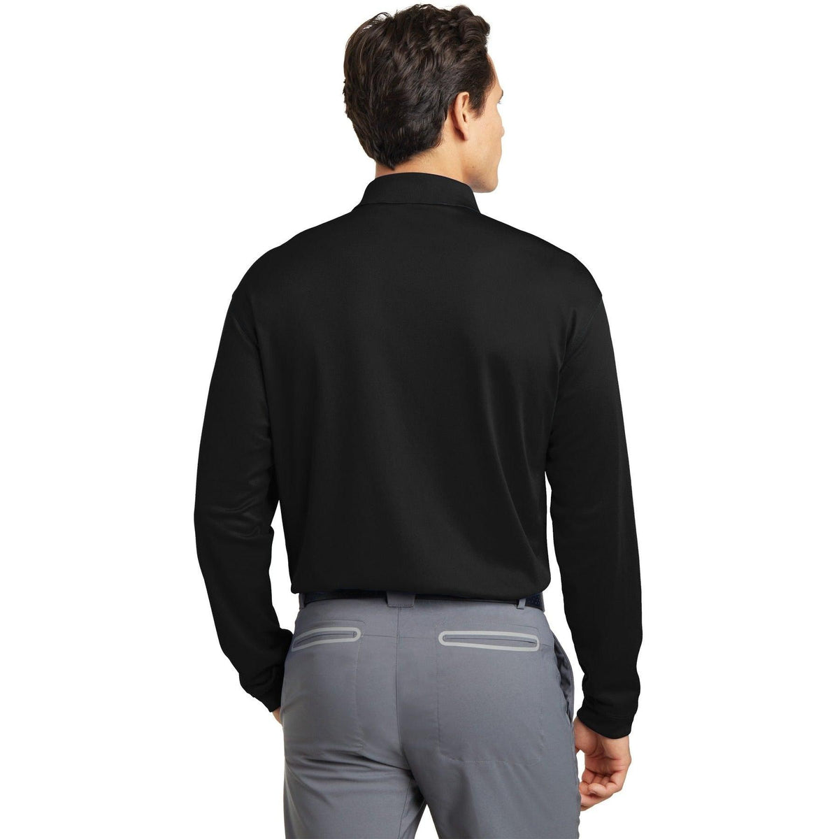 no-logo NIKE Long Sleeve Dri-FIT Stretch Tech Polo-Polos-Nike-Thread Logic