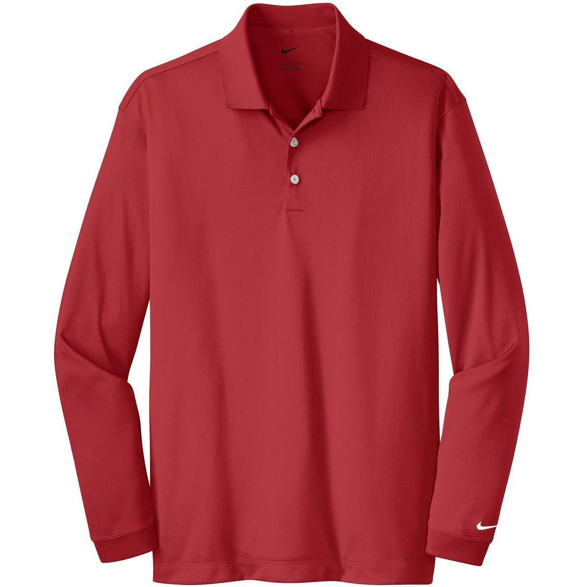 no-logo NIKE Long Sleeve Dri-FIT Stretch Tech Polo-Polos-Nike-Varsity Red-XS-Thread Logic
