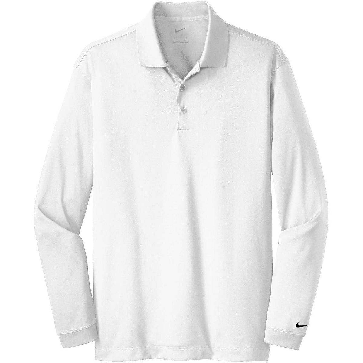 no-logo NIKE Long Sleeve Dri-FIT Stretch Tech Polo-Polos-Nike-White-XS-Thread Logic