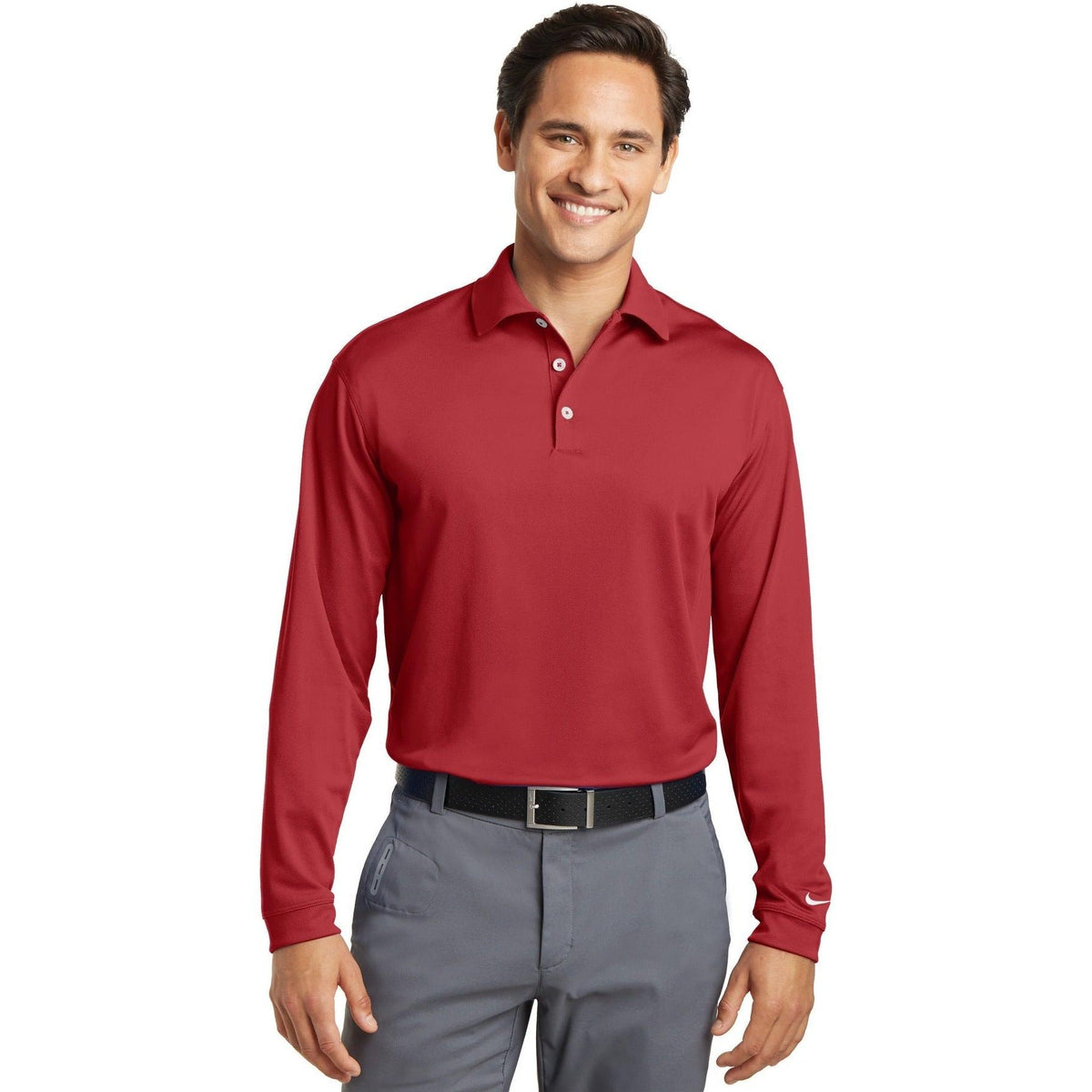 no-logo NIKE Tall Long Sleeve Dri-FIT Stretch Tech Polo-Regular-NIKE-Thread Logic