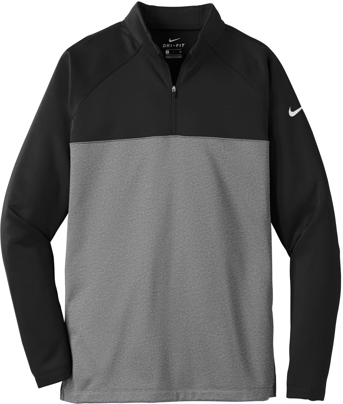 No-Logo CLOSEOUT - NIKE Therma-FIT 1/2-Zip Fleece-Active-Nike-Black/Dark Grey Heather-XS-Thread Logic