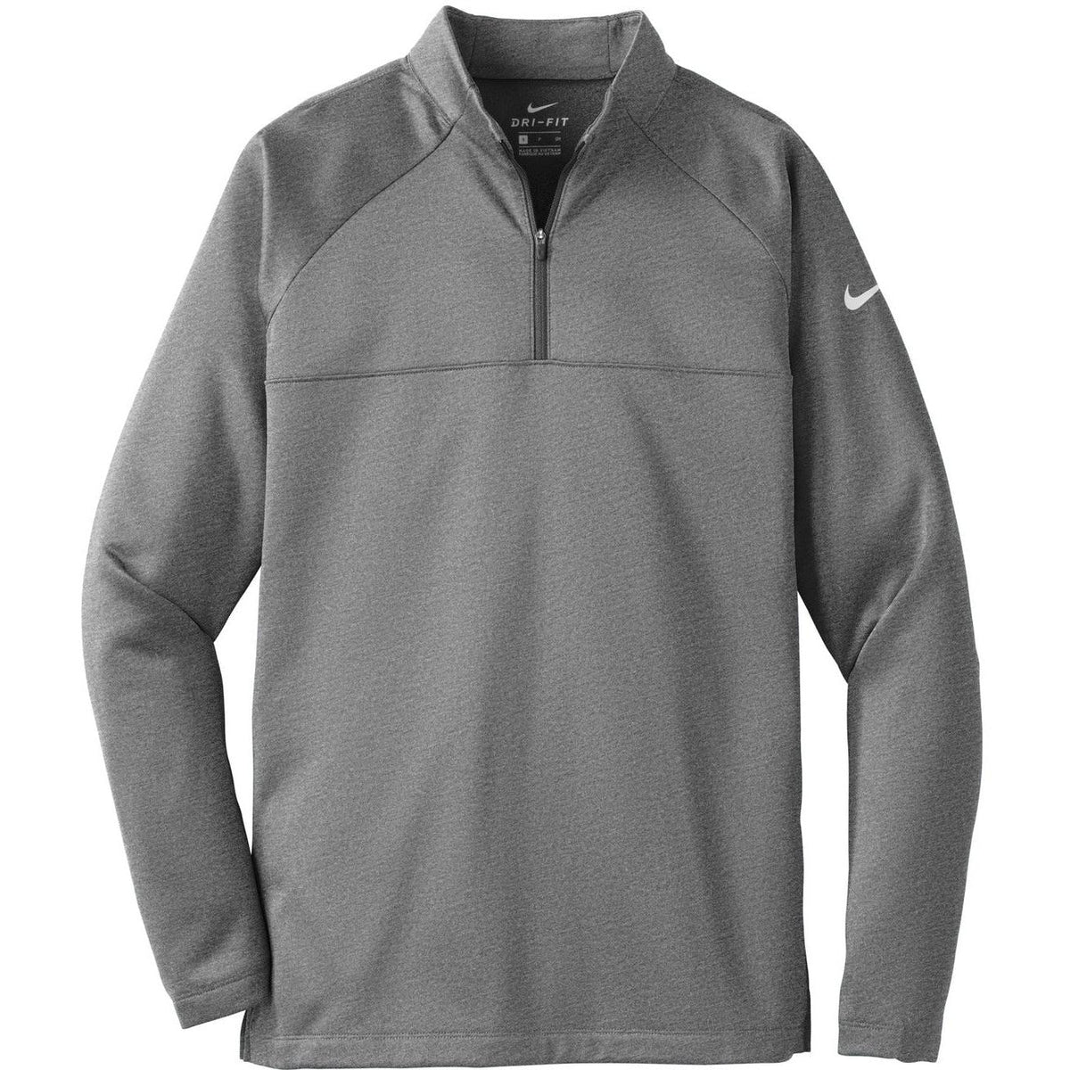 no-logo NIKE Therma-FIT 1/2-Zip Fleece-Active-Nike-Dark Grey Heather/Dark Grey Heather-XS-Thread Logic