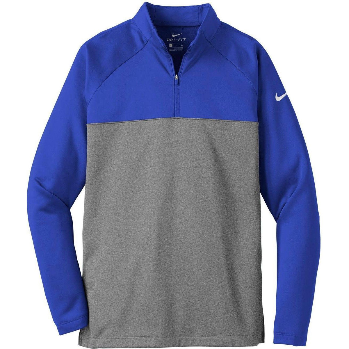 no-logo NIKE Therma-FIT 1/2-Zip Fleece-Active-Nike-Game Royal/Dark Grey Heather-XS-Thread Logic